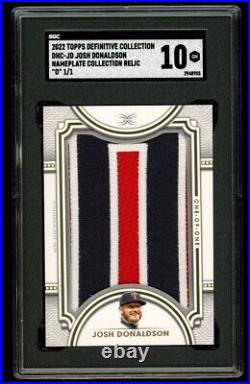 2022 Topps Definitive Josh Donaldson Game Used Nameplate Patch O True 1/1 SGC 10