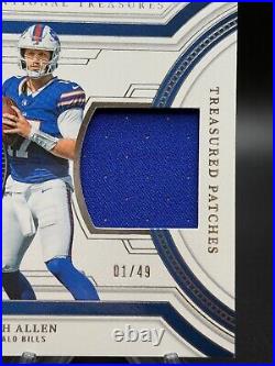 2023 Panini National Treasures Josh Allen Treasured Patches 01/49 SUPER RARE SSP