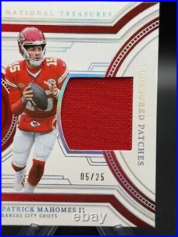 2023 Panini National Treasures Patrick Mahomes II Treasured Patches #05/25 RARE