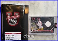 2023 Topps Bowman Now Caleb Williams Game Used Shirt Relic Card- #17/99 SP