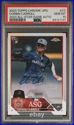 2023 Topps Chrome Update Corbin Carroll All Star Game RC Refractor Auto PSA 10