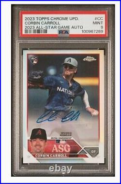 2023 Topps Chrome Update Corbin Carroll All Star Game RC Refractor Auto PSA 9