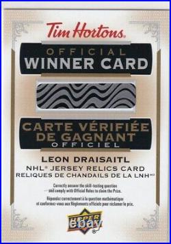 21/22 Ud Tim Horton's Leon Draisaitl Game Jersey Redemption Card