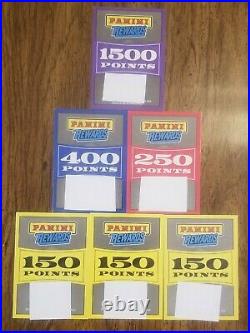 2600 Panini Rewards Points Redemption Cards Unused 1500, 400, 250 & (3) 150