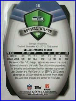 /99 2012 Topps Game Time Giveaway Gold Die Cut Refractor Rookie Russell Wilson