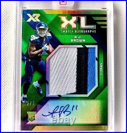 AJ Brown RPA 2019 Panini XR Rookie Patch AUTO RC GREEN PRIZM /5 SSP Sealed NICE