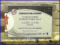 Aaron Judge 2017 Bowman's Best Monochrome Auto /125 + Used Topps Redemption Card