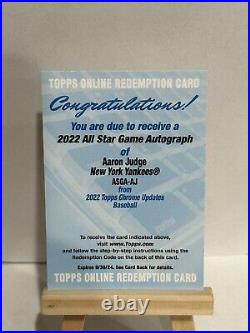 Aaron Judge 2022 Topps Chrome Update All-Star Game Auto Redemption