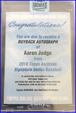 Aaron Judge Auto Redemption 2018 Topps Archive Signature Series Yankees