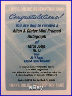 Aaron Judge Mini Auto REDEMPTION 2017 Topps Allen & Ginter Framed Autograph