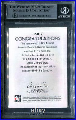 BGS 8.5 2011 ITG Heroes and Prospects NC Redemption Jersey Ken Griffey Jr. Pop1