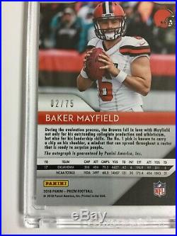 Baker Mayfield 2018 Prizm Green Crystals Rookie Auto 2/75 Incl. Used Redemption
