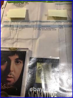 Beatle's Paul McCartney 24 carat gold signature card, redemption card / invoice