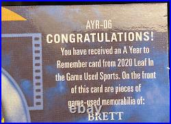 Brett Favre 2020 Leaf In the Game Used A Year to Remember Quad Jersey /35