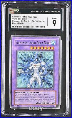 CGC 9 Yugioh Elemental HERO Aqua Neos POTD-EN031K Redemption (STOCK PHOTO)