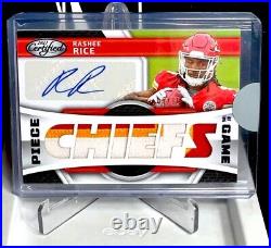 CHIEFS #/10 Gold Rashee Rice #PGS-RR 2023 Panini? 3 COLOR PATCH Piece Of Game