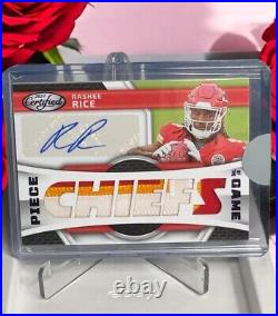 CHIEFS #/10 Gold Rashee Rice #PGS-RR 2023 Panini? 3 COLOR PATCH Piece Of Game