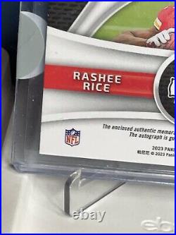 CHIEFS #/10 Gold Rashee Rice #PGS-RR 2023 Panini? 3 COLOR PATCH Piece Of Game