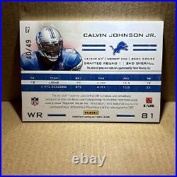 Calvin Johnson Gold Game Worn 4 Color Patch 2012 Totally Certified #/49 Lions