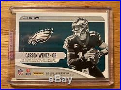Carson Wentz 34/49 Auto Dual Game Used Still In Case From Panini Redemption