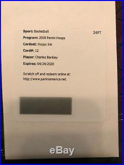 Charles Barkley Panini hoops auto Redemption ink