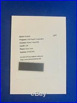 DREW LOCK 2019 Contenders Football Redemption Rookie Ticket RPS Auto RC #104