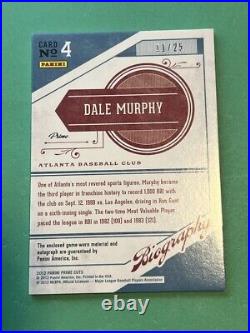 Dale Murphy 2012 Prime Cuts Game Used 4 Color Patch Auto /25 Braves