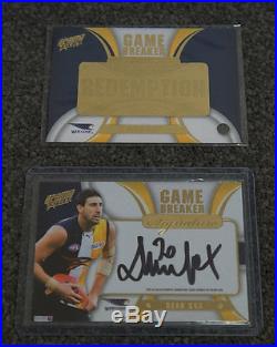 Dean Cox Signed 2013 Prime Select Game Breaker Redemption Card GBSR2 178 of 200