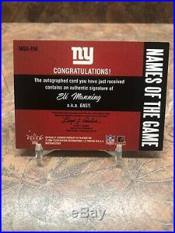 Eli Manning 2004 Fleer Inscribed Names Of The Game RC Auto /99 Giants