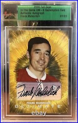 Frank Mahovlich In The Game Ultimate Memorabilia Montreal, Canadiens Auto 1 Of 1