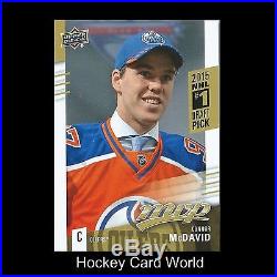 (HCW) 2015-16 Upper Deck MVP CONNOR McDAVID Rookie Redemption Oilers #1 Draft RC