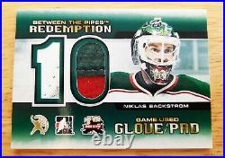 ITG 2012 Niklas Backstrom Between the Pipes Redemption Game Used Pads Card