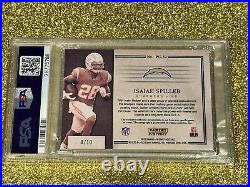 Isaiah Spiller Psa/dna 10 2022 Panini Instant#32 Prime Cuts Jersey Auto #8/10 Rc