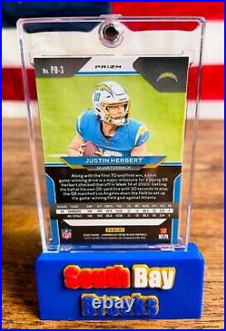 JUSTIN HERBERT 2020 Chronicles Panini RARE BLACK PRIZM SILVER Rookie CHARGERS