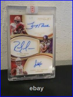Jerry Rice Randy Moss Larry Fitzgerald Immaculate Trio On Card Auto! THE GOATS