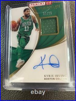 KYRIE IRVING 2018-19 Immaculate Patch AUTO /25 Game Worn Used Nets Celtics