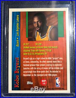 Kobe Bryant 1996-97 Rare Topps RC Refractor Draft Redemption #DP13 Rookie