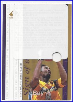 Kobe Bryant 1999-00 Sp Authentic Sign Of The Times Gold Auto Redemption Rare Sp