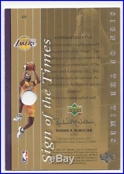 Kobe Bryant 1999-00 Sp Authentic Sign Of The Times Gold Auto Redemption Rare Sp