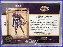 Kobe Bryant Auto /40 Canvas Portrait Impressionist Ink Lakers Redemption On Card