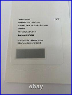 Kyle Schwarber 2020 Panini Prizm Game Ball Gold Prizm Auto Redemption /10. CUBS