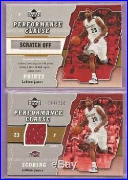 LEBRON JAMES 2005-06 UPPER DECK PERFORMANCE CLAUSE GAME USED WithREDEMPTION /250