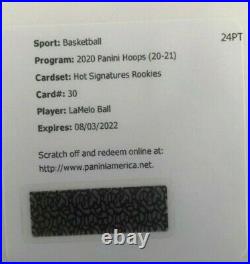 LaMelo Ball 2020-21 Panini NBA HOOPS Hot Signatures Rookies Redemption