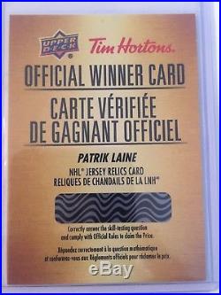 Laine Jersey Relics Hockey Card Tim Hortons 2018-19 Redemption Card Winnipeg Jet