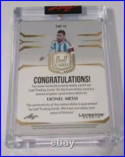 Lionel Messi 2024 Leaf The Ultimate Card 6 Jersey Swatch Game Used Bronze 7/25