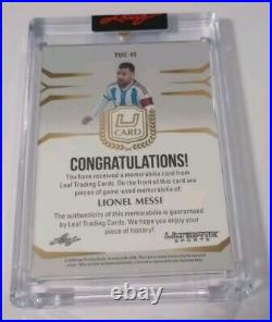 Lionel Messi 2024 Leaf The Ultimate Card 6 Jersey Swatch Game Used Bronze 7/25