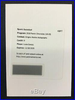 Luka Doncic 2018-19 Chronicles Origins Rookie Auto Redemption