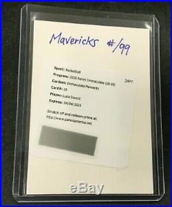 Luka Doncic 2018-19 Immaculate Moments Rookie AUTO Redemption /99 RC Autograph