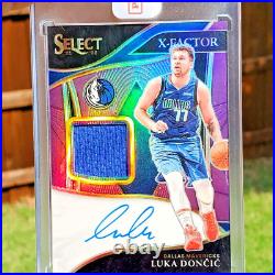 Luka Doncic 2021 Select X-Factor Memorabilia Signatures Purple /49