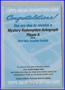 MYSTERY REDEMPTION PLAYER A 2019 Topps Inception AUTO Vladimir Guerrero Jr